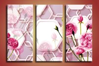 obrazy na stenu 3D tapeta kvet 3 dielne